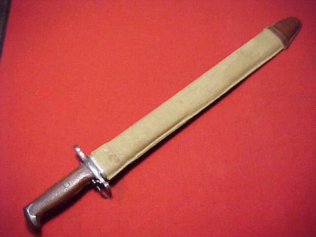 WWI ERA US M1905 BAYONET W/US M1910 CANVAS COVERED SCABBARD ~ CLEAN ESTATE ITEM