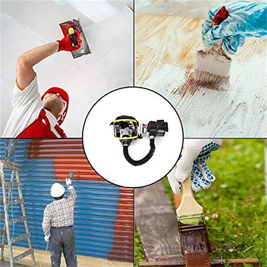 Full Face Gas Mask Flow Respirator Electric Supplied Air Fed Flow System Device