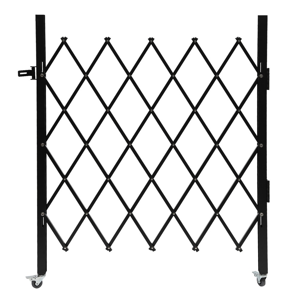 Single Folding Security Gate Rolling Barricade Doors Scissor Gate with Padlock