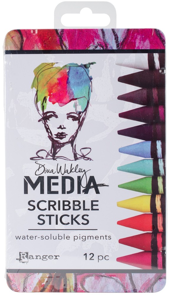 Dina Wakley Media Scribble Sticks 12/Pkg