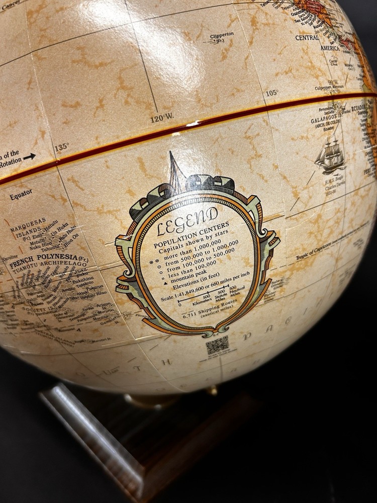 Replogle World Classic 12” Raised Relief Globe with Wood Base