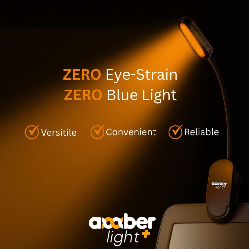 Amber Light + Giftable Amber Book Light - Blue Light Blocking - Night Reading...