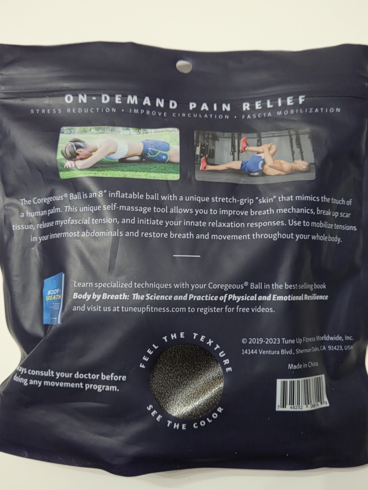 Tune Up Fitness NEW Coregeous Ball Massage Abdominal Back Psoas Release GRAPHITE