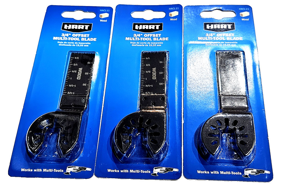 3 Pack Hart 3/4" Offset Multi Tool Blade Wood