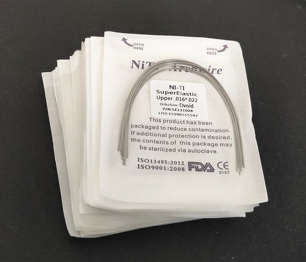 20 Packs 200Pcs Rectangular Super Elastic Niti Arch Wire Dental Bows Ovoid Form