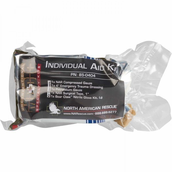 North American Rescue Individual Aid Kit Control bleeding + penetrating injuries
