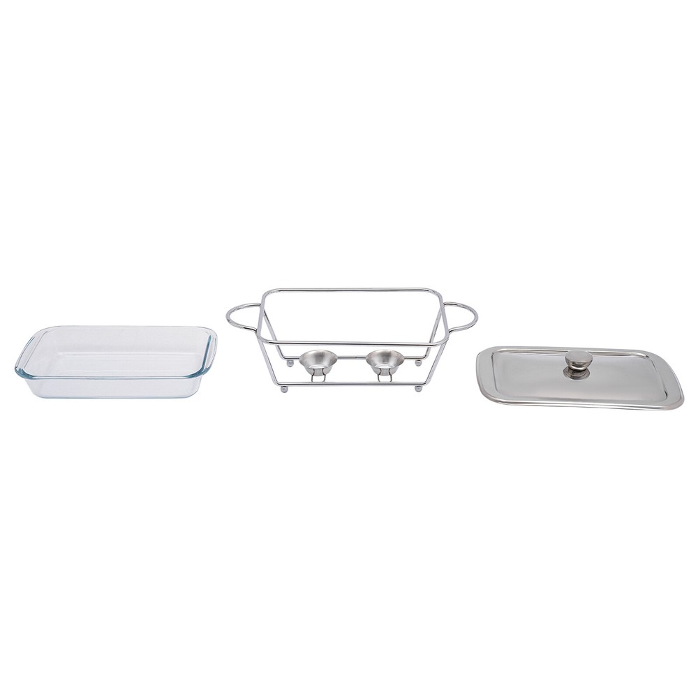 Countertop Chafing Dish, Buffet Set Warming Tray, Buffet Server Tempered Glass