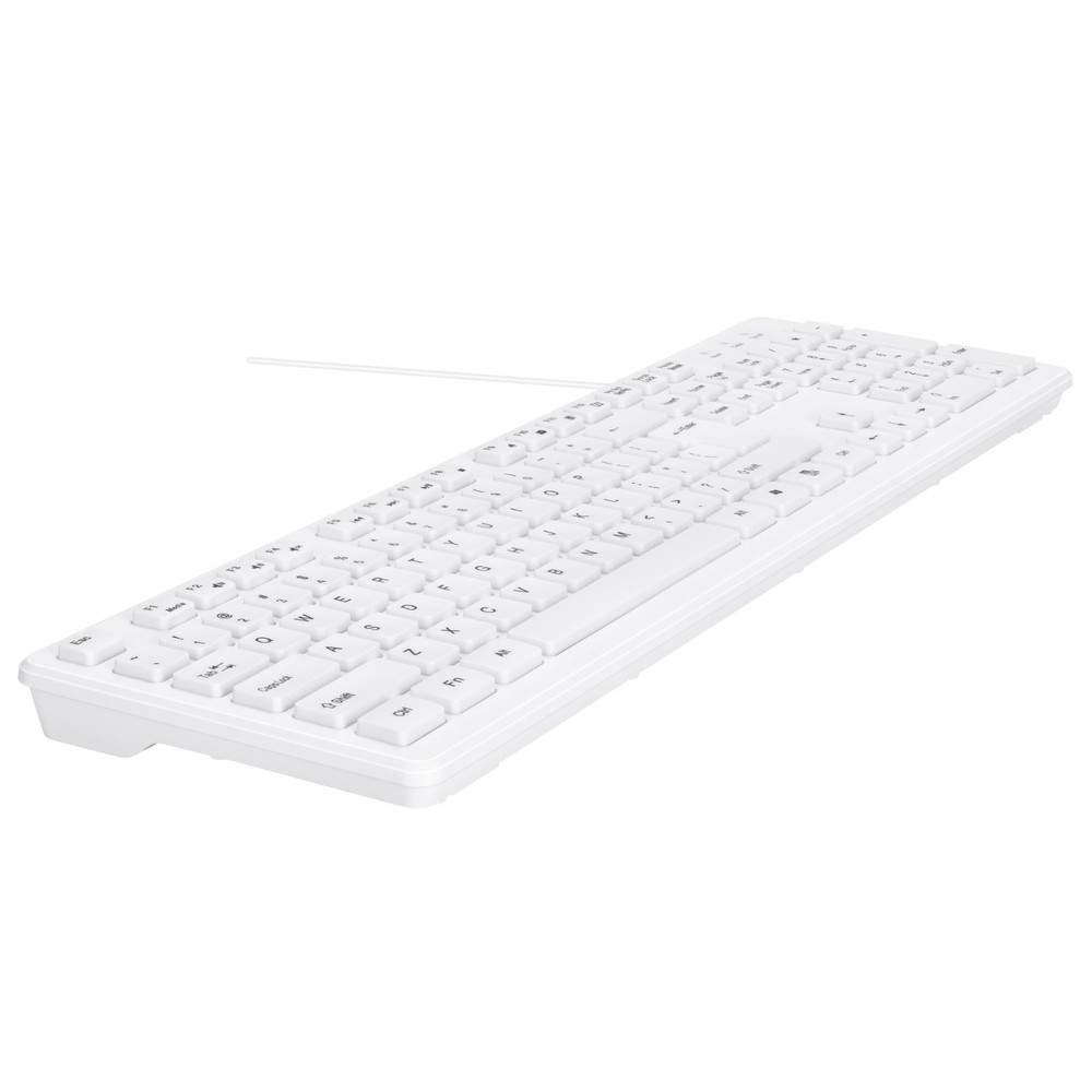MCSaite Wired White USB 104 Keys Computer Keyboard Stands Waterproof US Layout