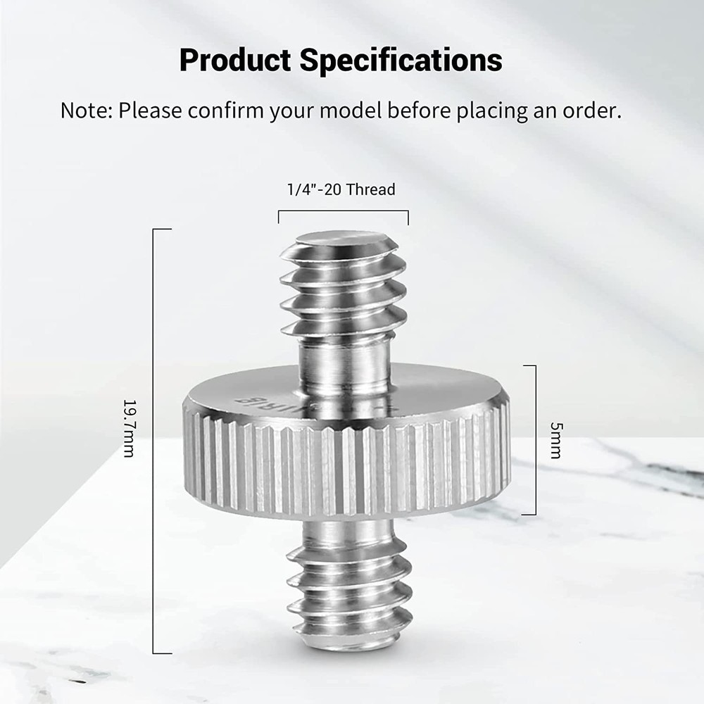 SmallRig 1/4" to Male Threaded Screw Adapter 2pcs, thread