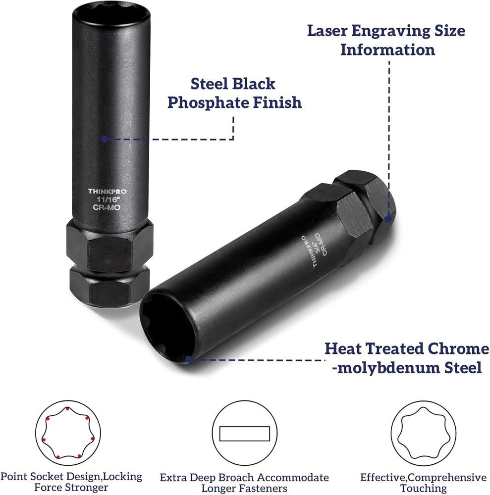 Universal 8-Piece Spline & Hex Lug Nut Removal Master Set