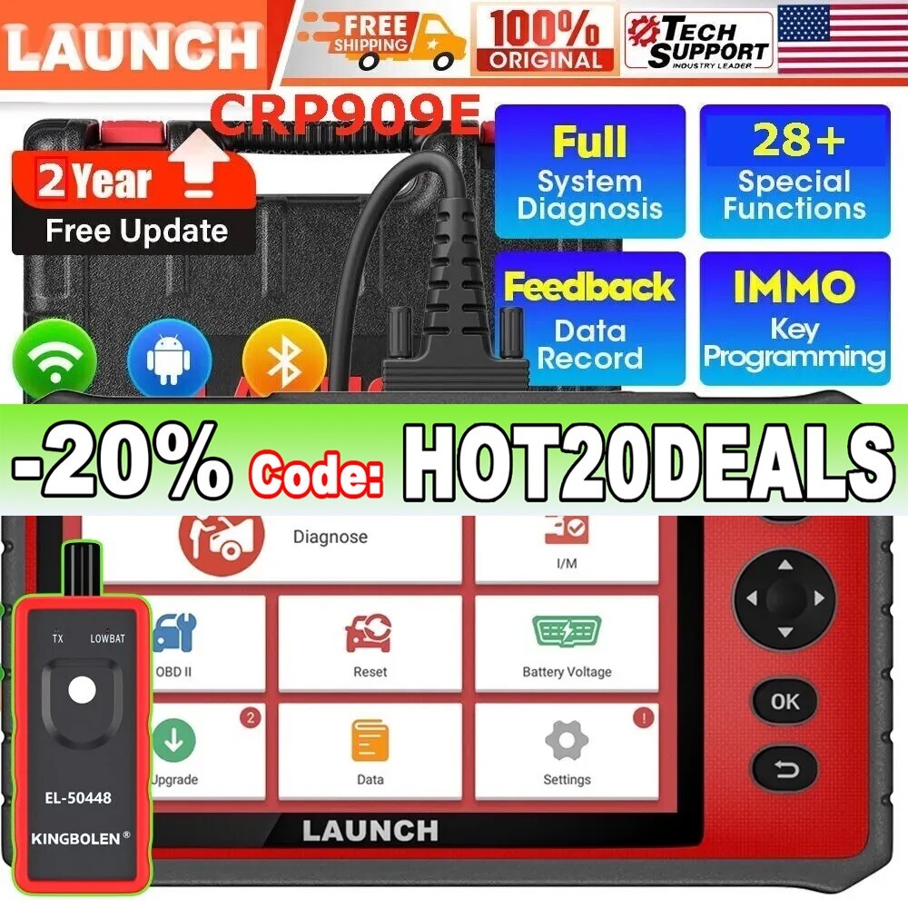 2026 LAUNCH CRP909E PRO Elite Car OBD2 Scanner Diagnostic Tool Key Coding TPMS