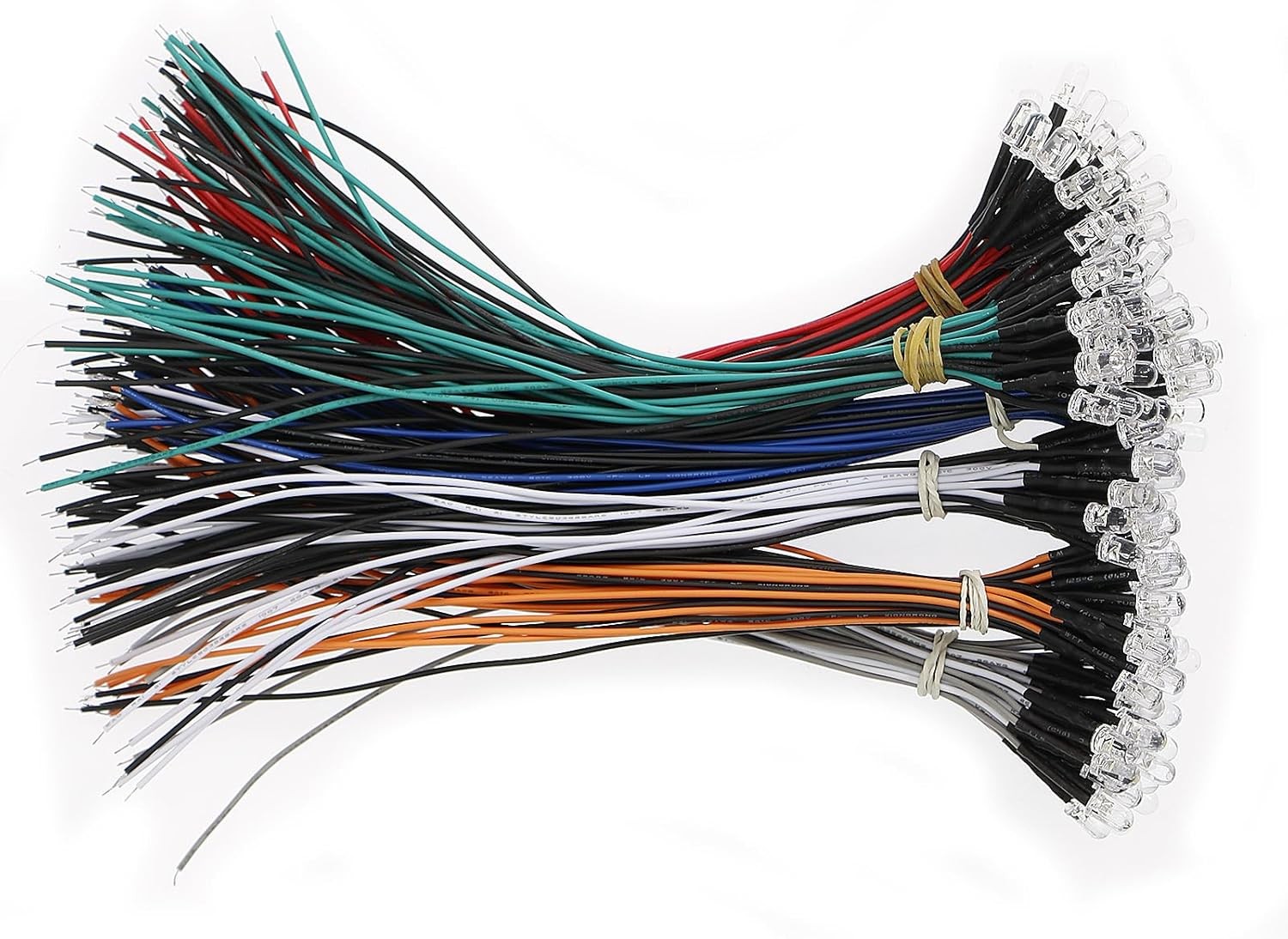 120pcs 12v Led Diode Lights 5mm,Pre Wired Led Light Emitting Diodes Kit White...