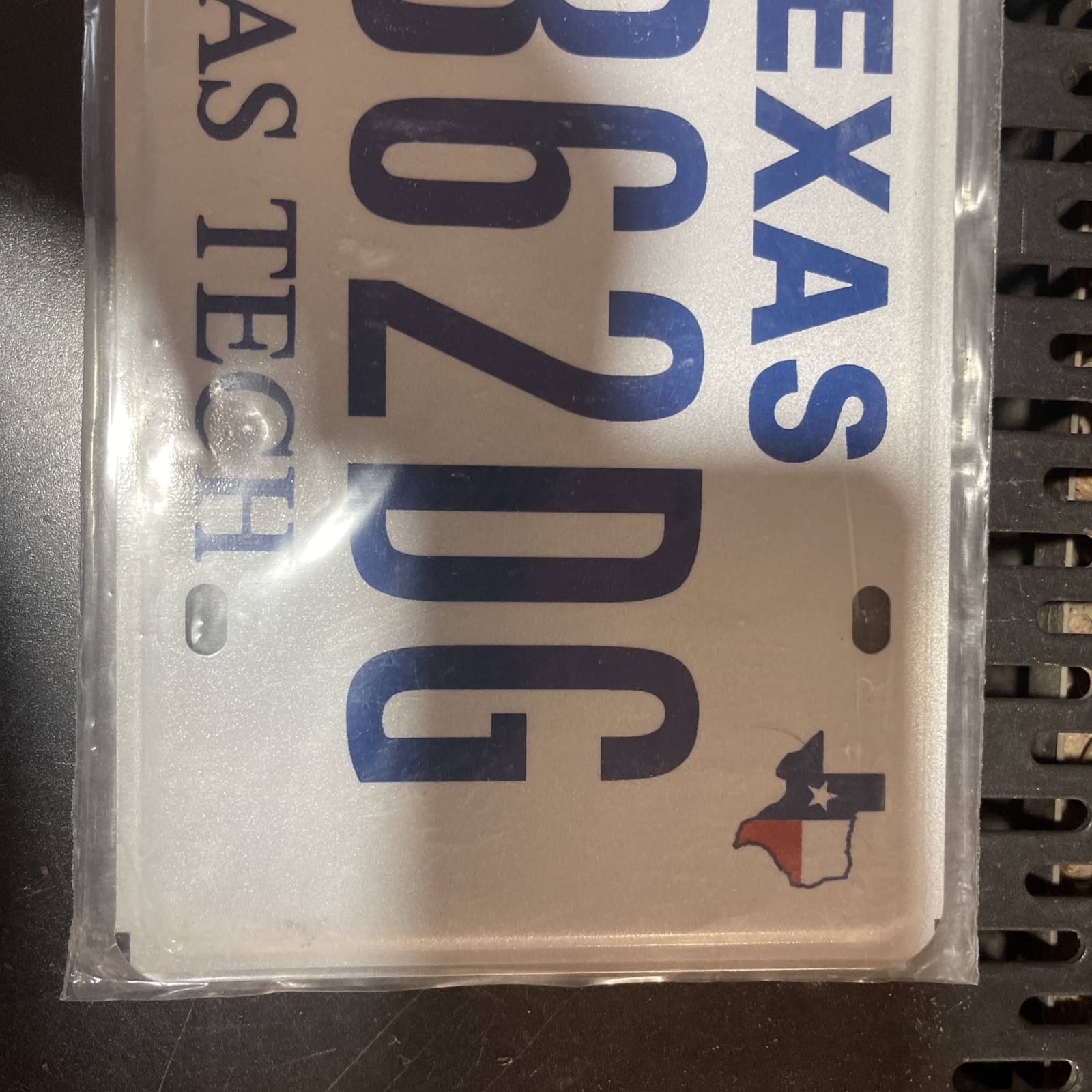 Texas TECH license plate # BB62DG
