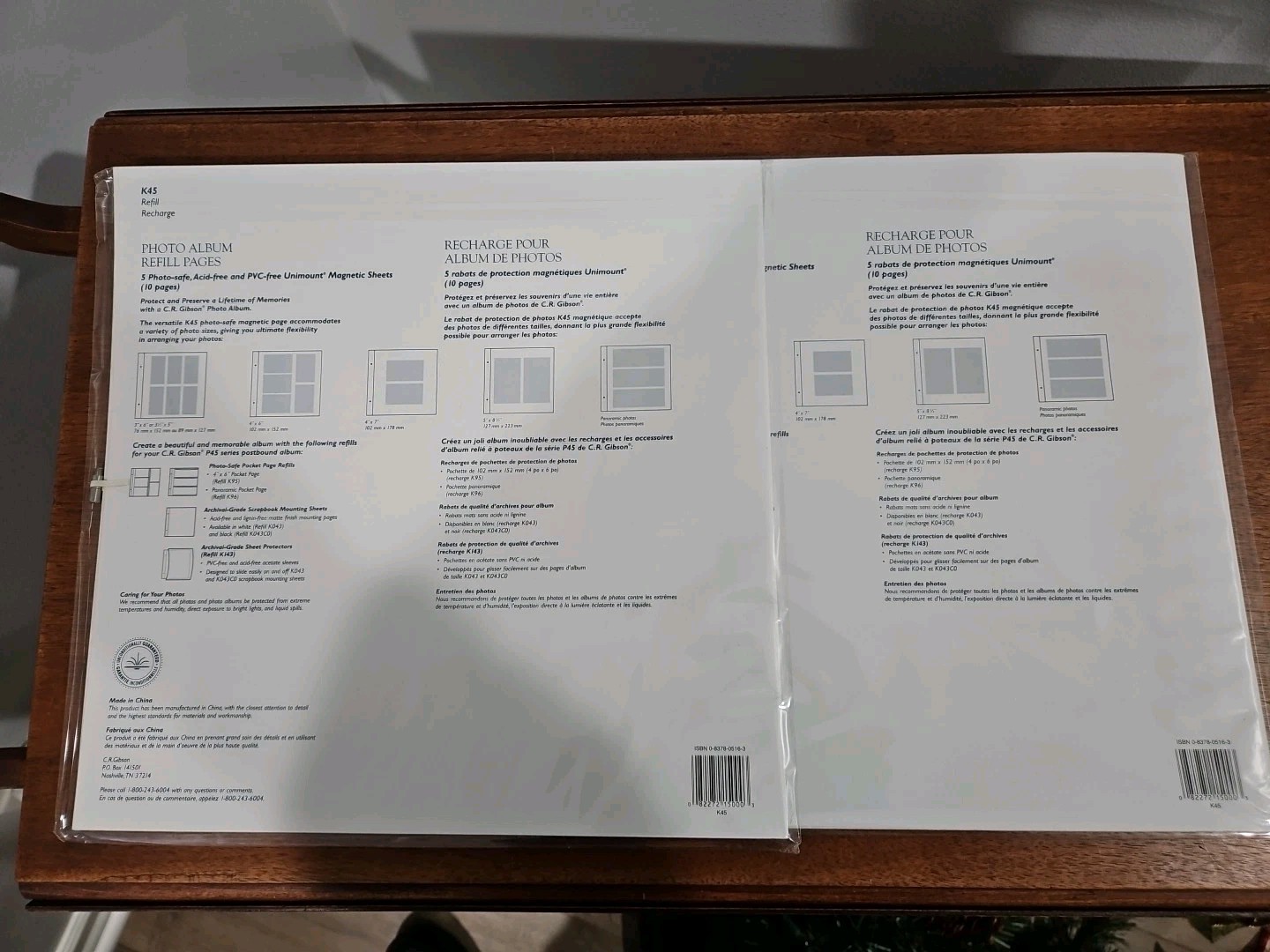 C R Gibson K45 Photo Album Refill 5 Pages Each Acid Free Unimount Magnetic Lot 2