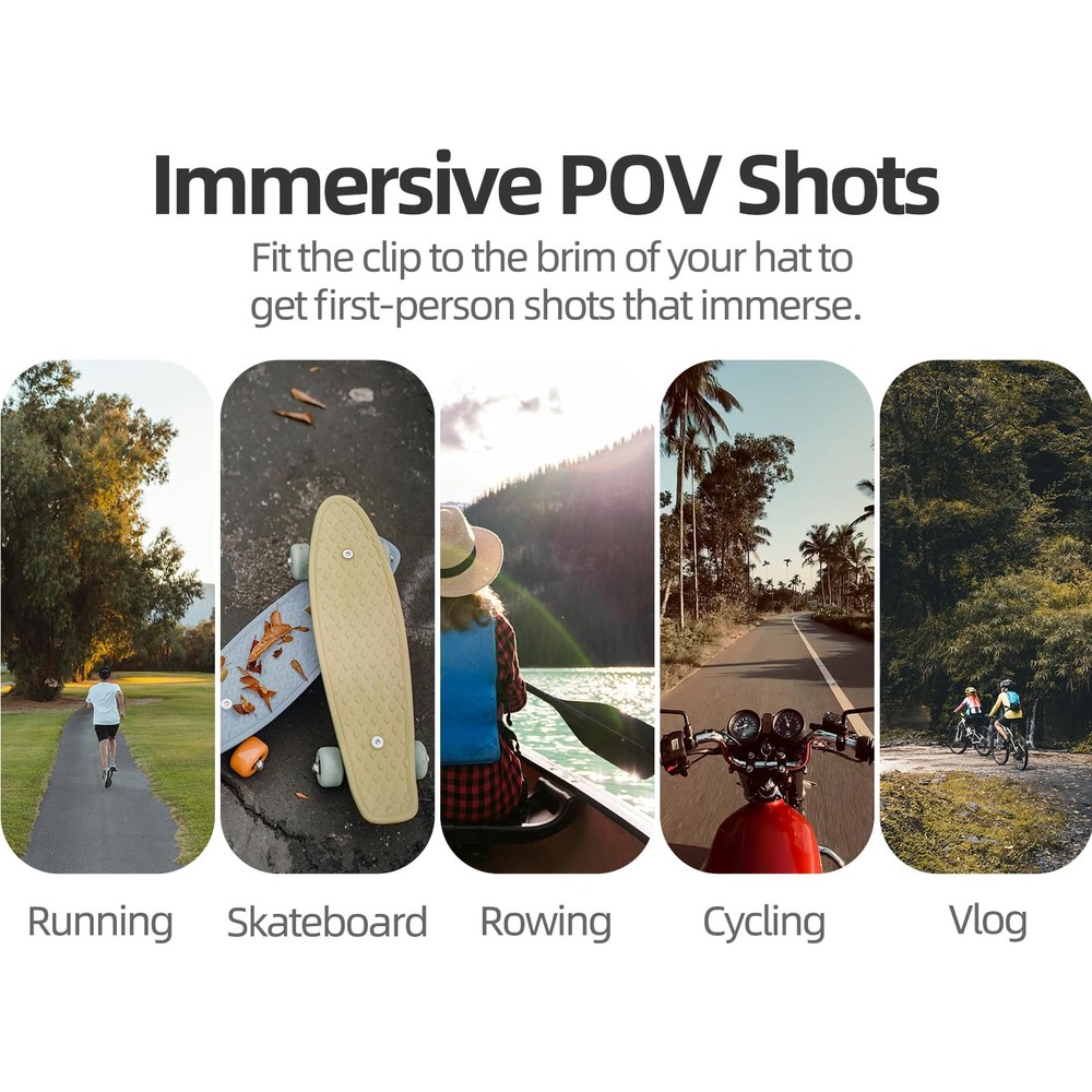 Baseball Hat Clip for Insta360 Go 3s, Vertical & Horizontal Adjustable Baseba