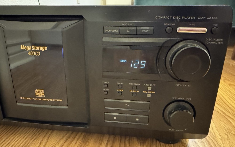 Sony CDP-CX455 Compact Disc Player Mega Storage 400 CD Changer Player