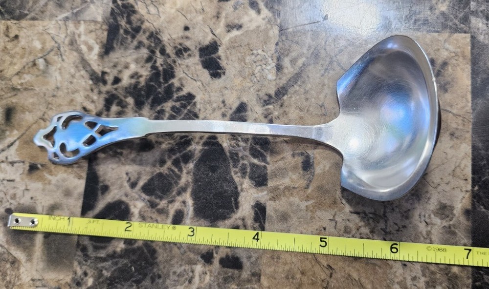 FRANKLIN ANTIQUE c1910 EMERSON PATTERN SILVERPLATED CREAM & SAUCE LADLE 🤍 🤎