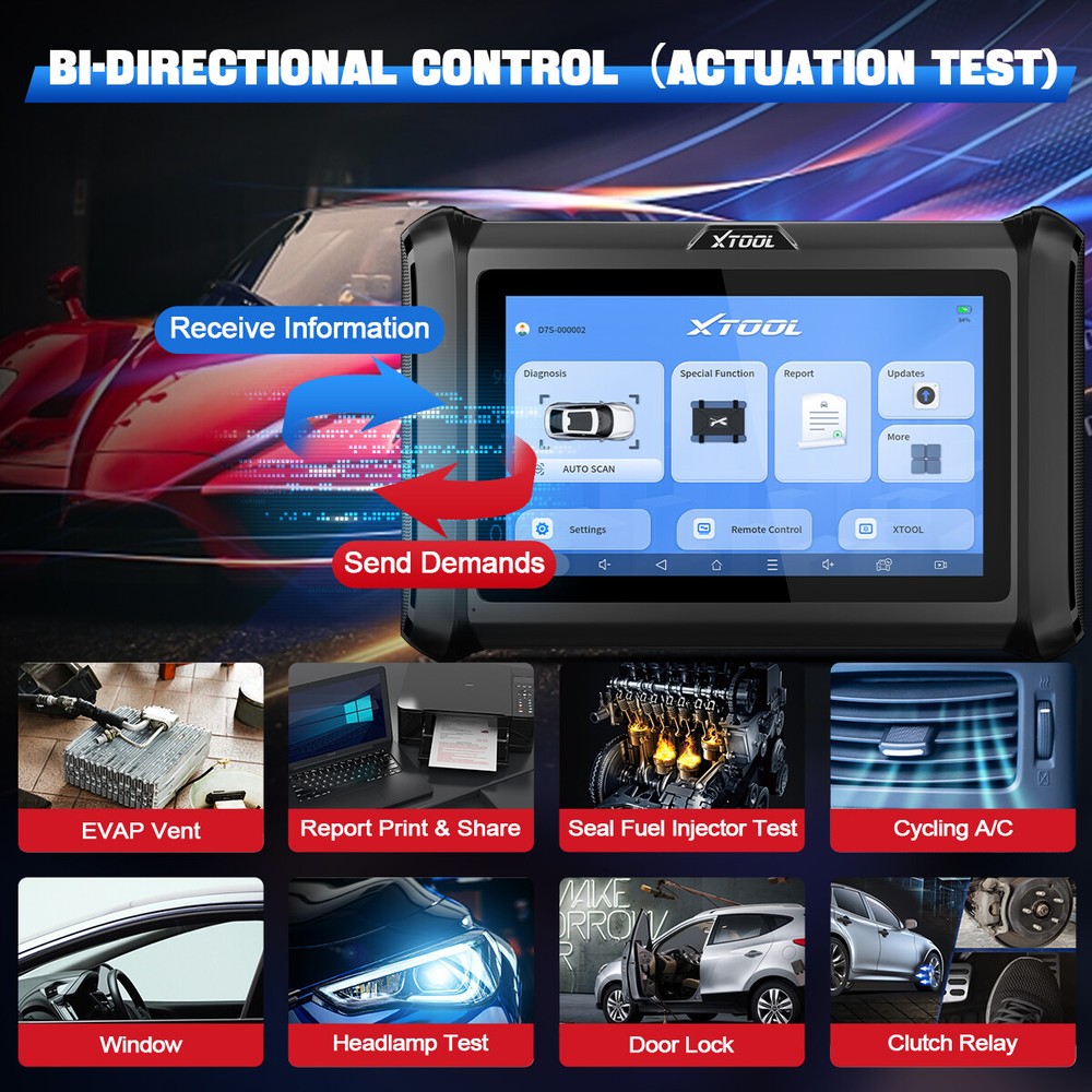 XTOOL D7S Auto Bidirectional Full System Car Diagnostic Scanner KEY Coding TOOL