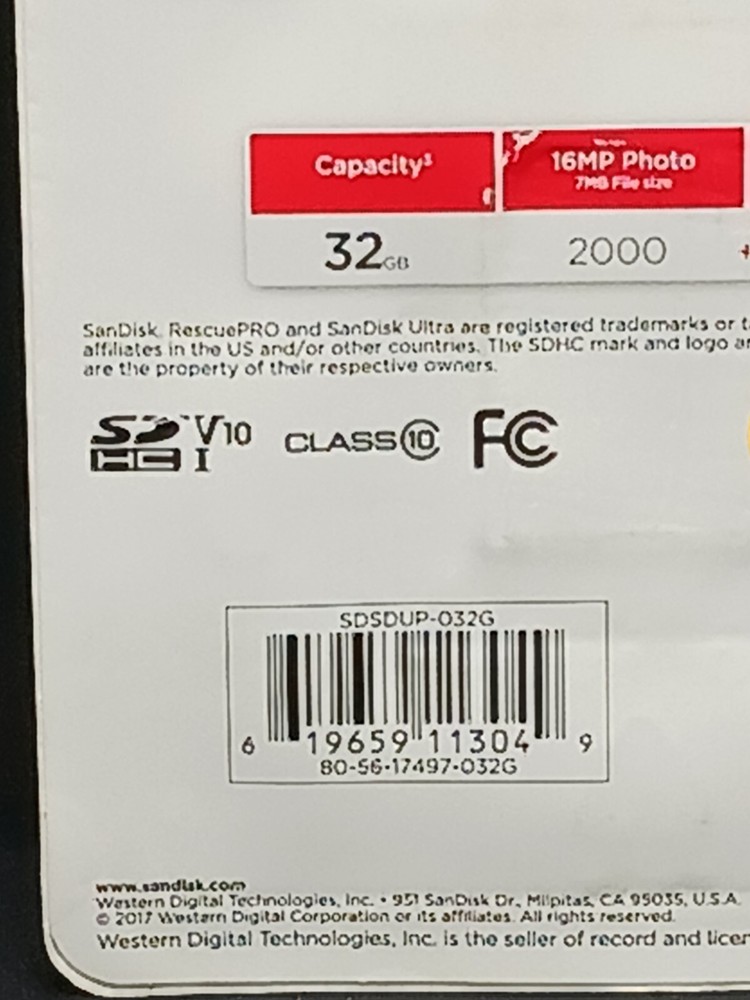 SANDISK ELEVATE 32GB ULTRA PERFORMANCE SDHC USH-I CARD