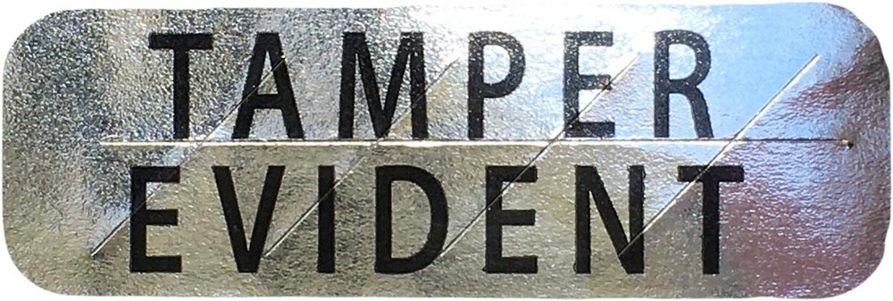 Silver Tamper Evident Resistant Labels | 0.5"x 1.5" Inch Rectangle | 500 Pack