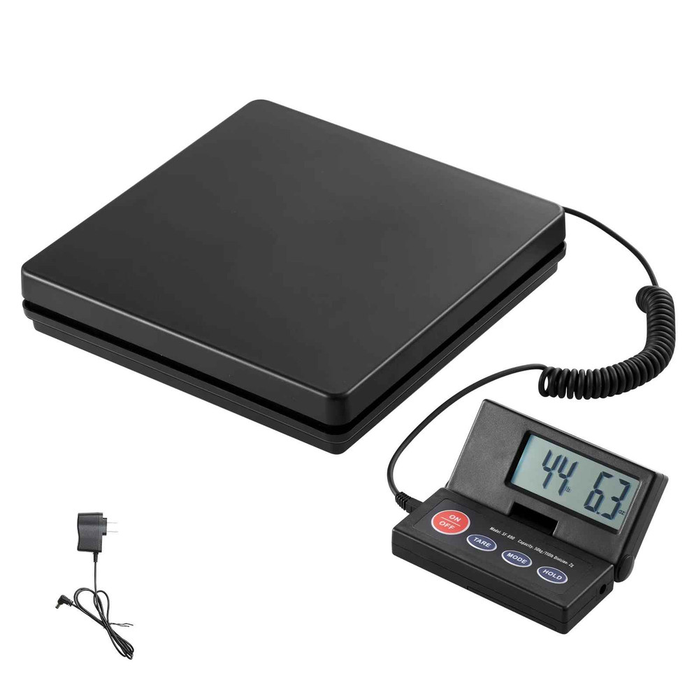 110lb Digital Shipping Scale w/ Timer, Foldable LCD, AC/DC Postal Scale