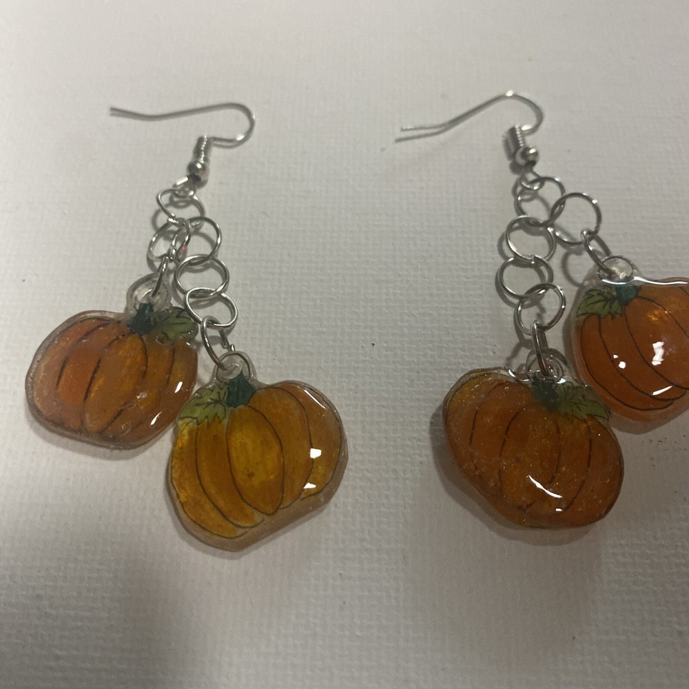 Handcrafted Pumpkin Dangle Earrings