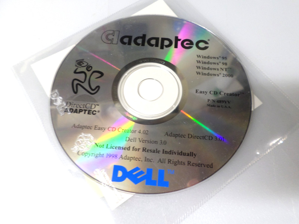 ADAPTEC EASY CD CREATO0R 4.02 (DISC) - DELL VERSION 3.0 - WINDOWS NT/95/98/2000