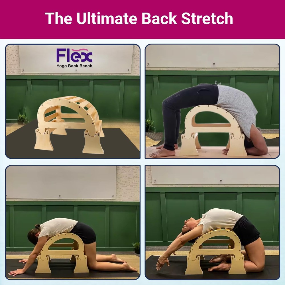 Flex - Yoga Back Bench | Elevate Your Stretch with Anatomical Bends, Ergonomi...