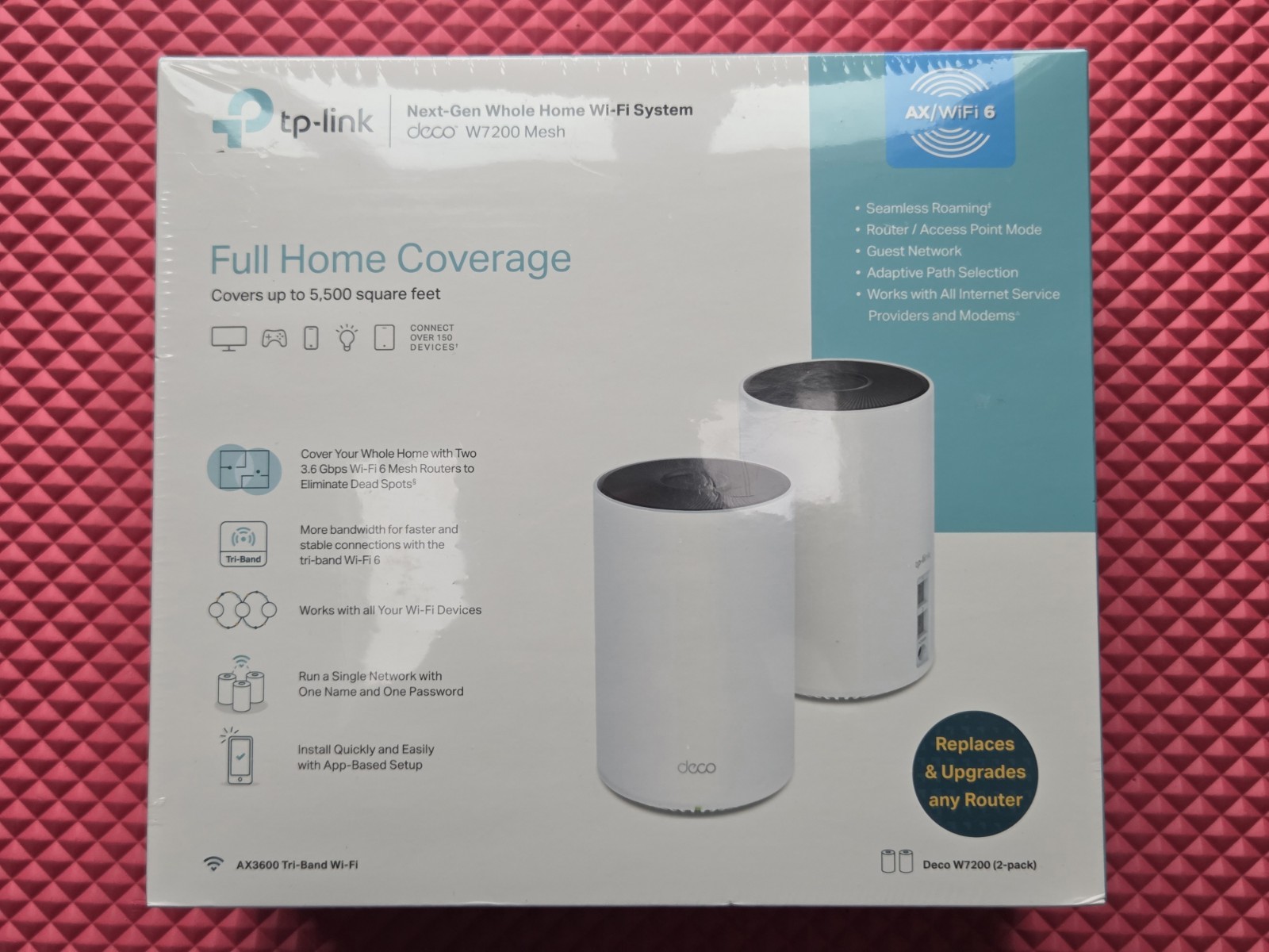 TP-Link Deco W7200 Tri Band Wi-Fi 6 Mesh Router System - (2-pack) NEW SEALED