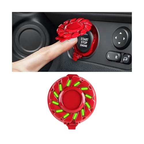 Car Push Start Button Cover, Luminous Vehicle Engine Start Stop Button Red