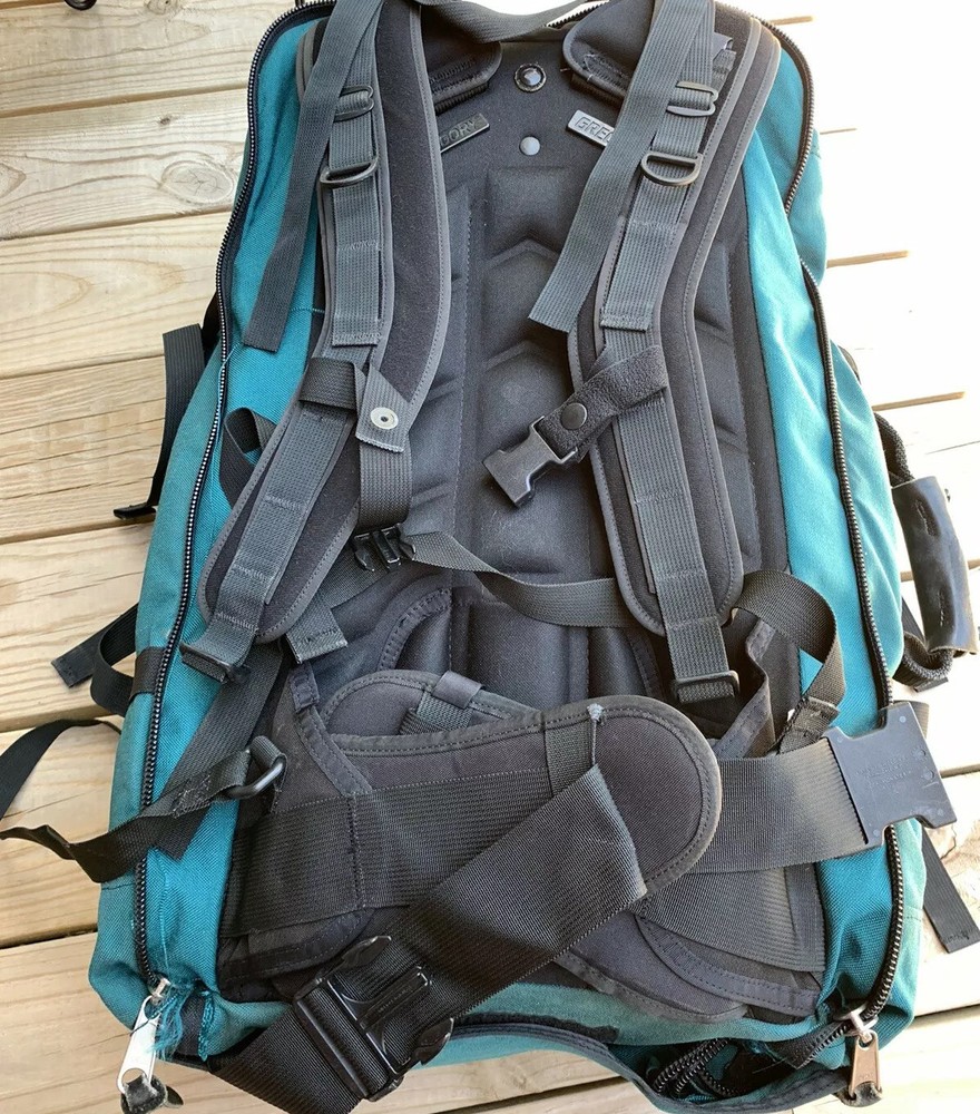 Vintage Gregory Backpack/ Duffle Bag Green Large Leather Handle