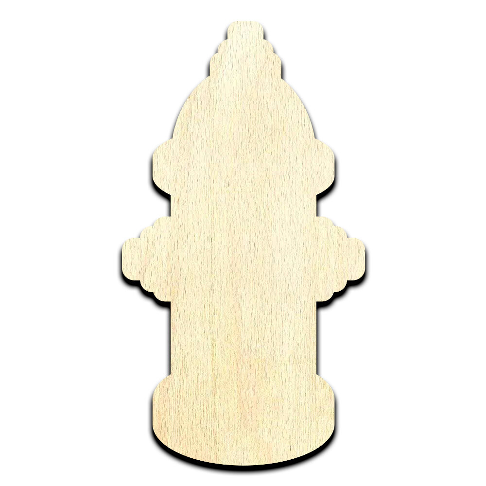 Fire Hydrant Laser Cut Unfinished Wood Shape Craft Supply