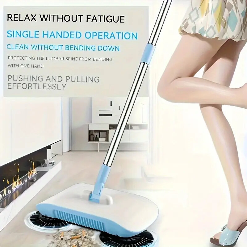 Wet/Dry Vacuum Cleaner Broom for Household Cleaning 180° Rotating Sweeping Mop