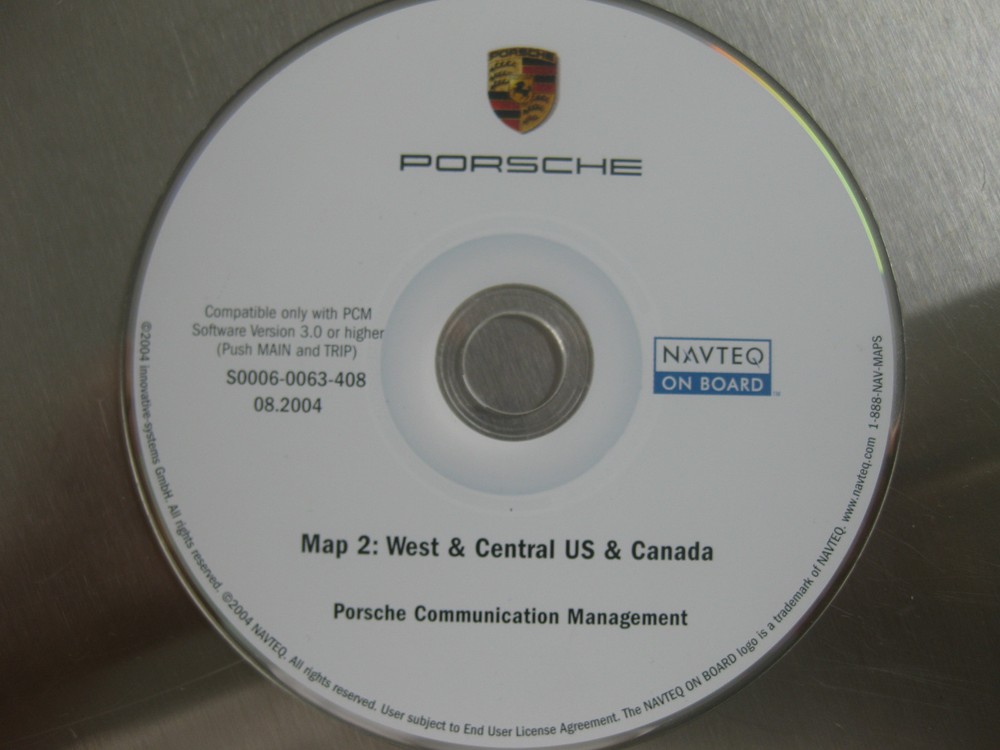 PORSCHE 911 CAYENNE BOXTER NAVIGATION MAP DVD WEST& CENTRAL US+CANADA 08.2004🟠