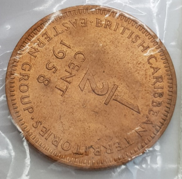 1958 British E Caribbean Territories 1/2 Cent