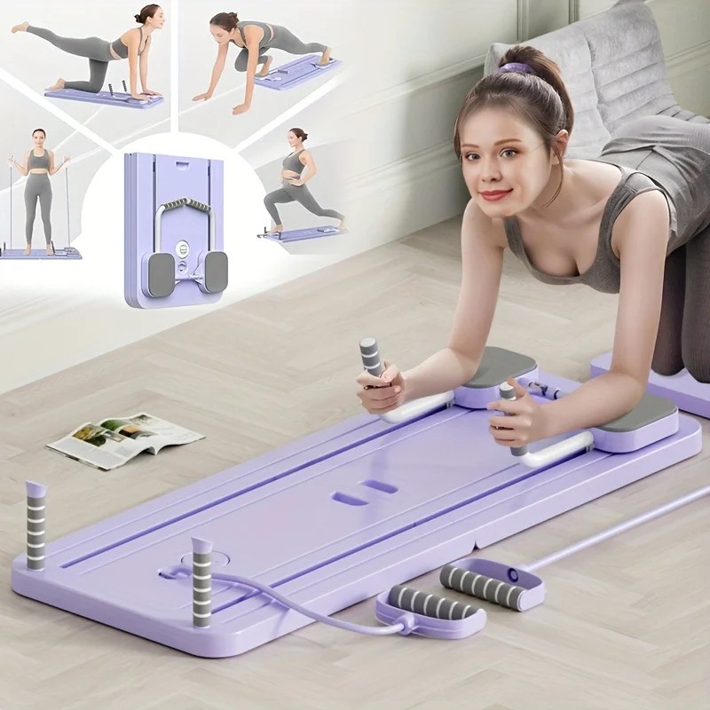 ilates Board, Pilates Reformer Set, Multi Functional Foldable Pilates Machine