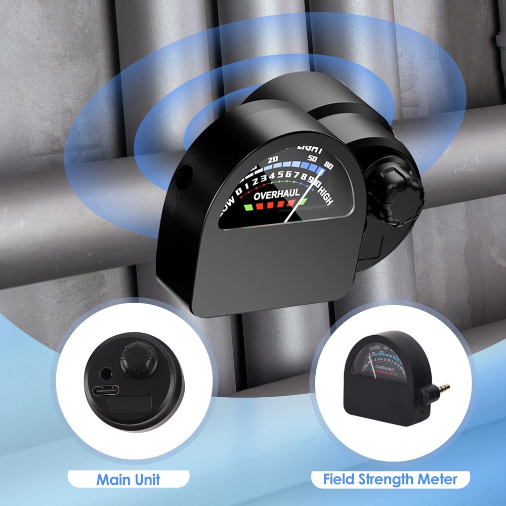 Water Leak Detector, Pipe Detector with Table Header, 13000X Sound Black