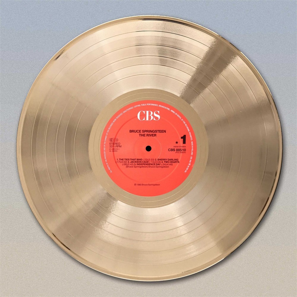 Bruce Springsteen "The River" Gold LP Record wall art
