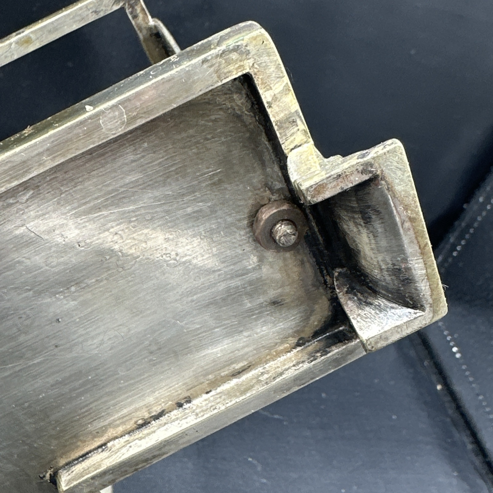 Footed 19th century silverplated cruet (maybe) Charles Ellis & Co w/ 3 Bottles