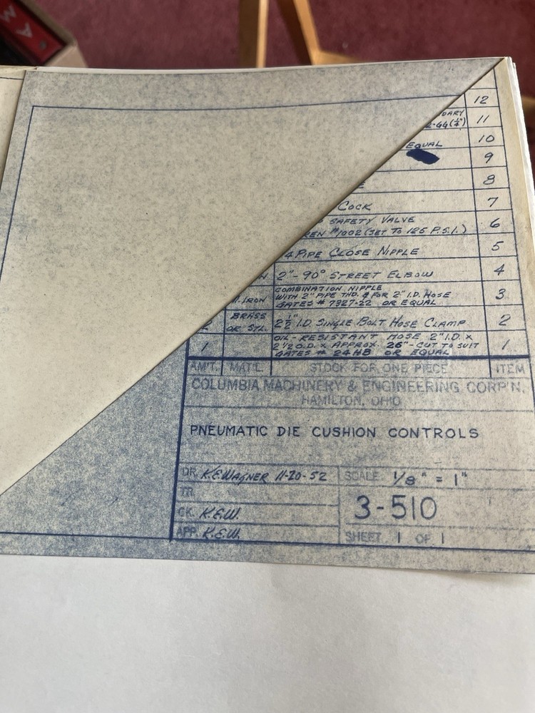 Colombia Machinery & Engineering Corp. Operating Instructions /Maintenance DATA