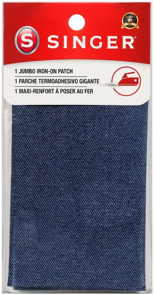 Iron-On Jumbo Patch 8"X10" 1/Pkg Denim