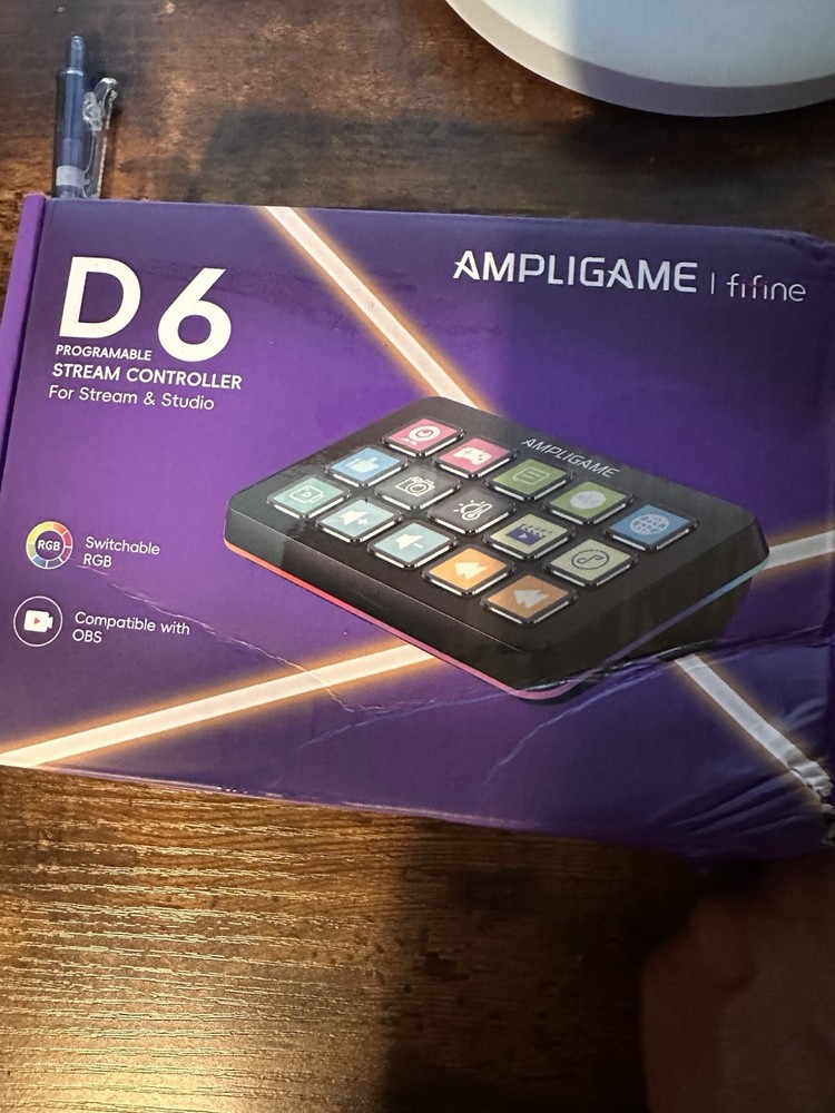 AMPLIGAME D6 USB Stream Controller 15 Programmable Keys RGB Compatible with OBS