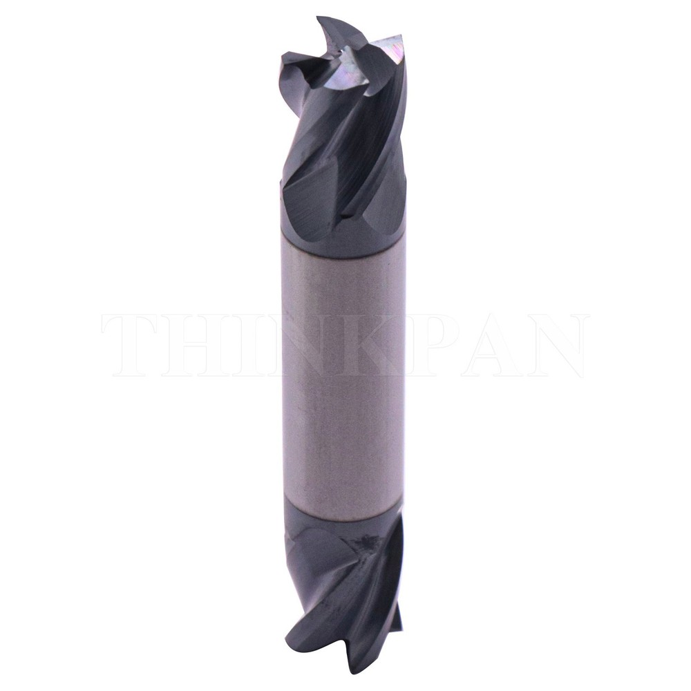 5Pcs 4 Flute Solid Carbide 1/2"x5/8"x3" End Mills - Double End - AlTiN Coated