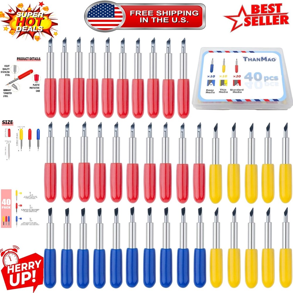 Precision Cutting & Diverse Material Suitability: 40 Pcs Replacement Blade Set