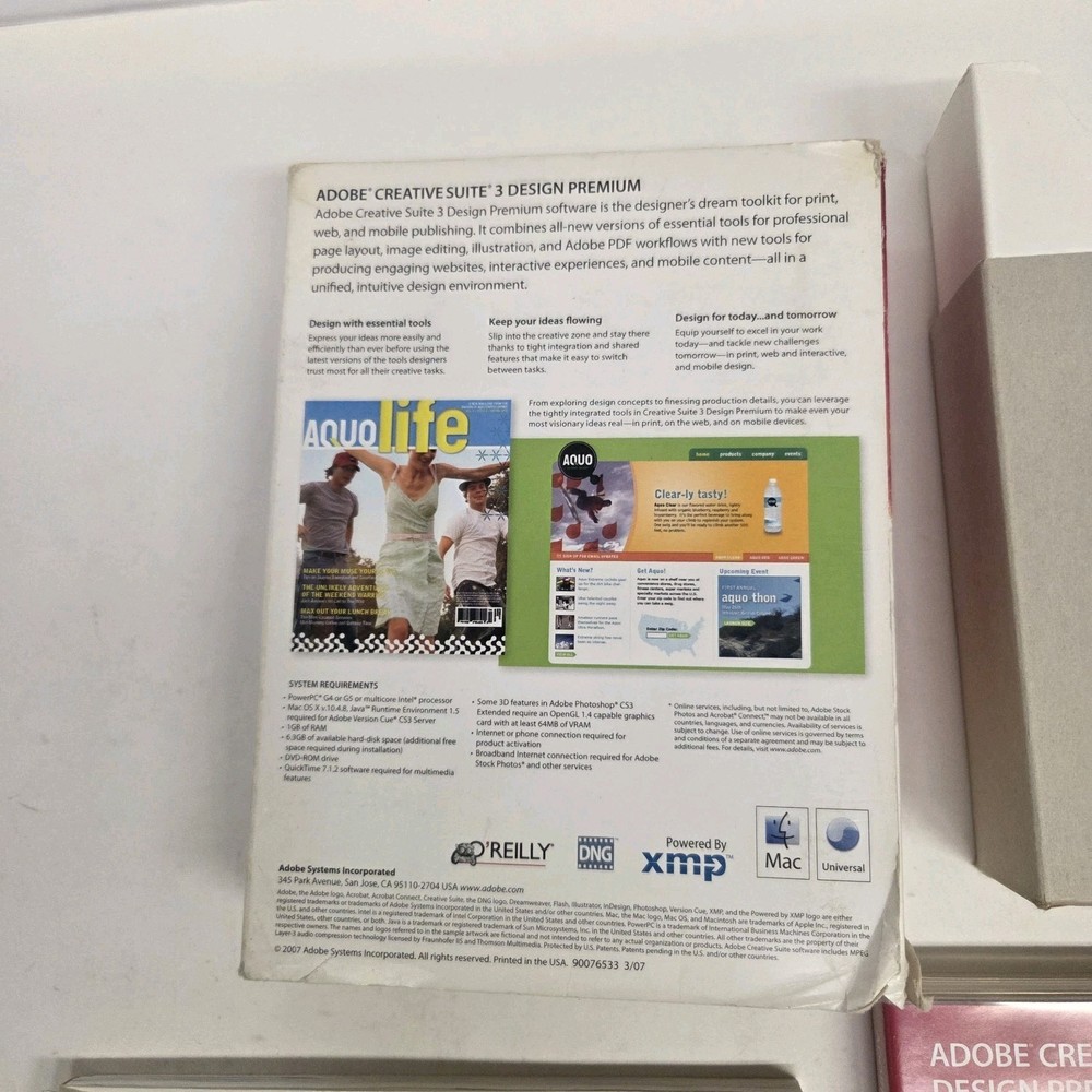 Adobe Creative Suite 3 Design Premium, 3 Disc Set, Box & Paperwork