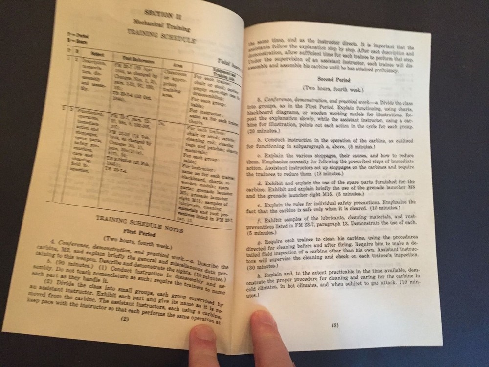 Mobilization Training Program ORIGINAL Carbine Caliber .30 Familiarization WWII