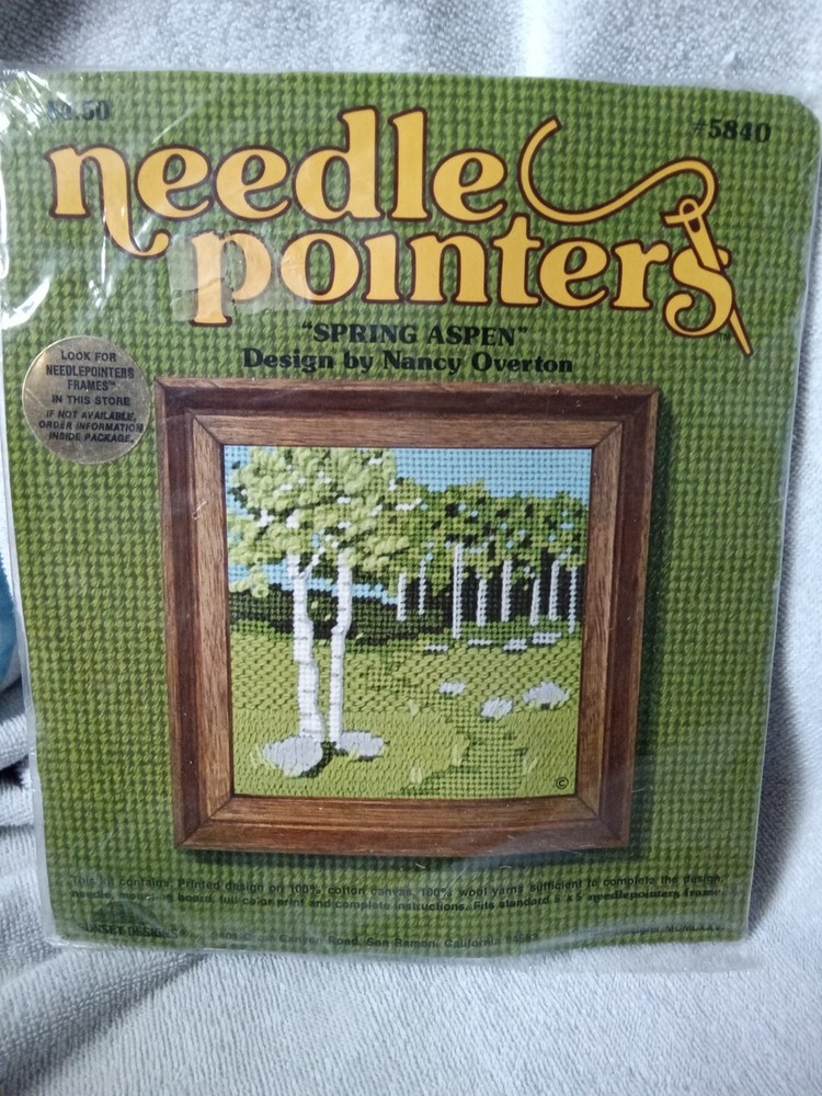 Craft Kit Needle pointers # 5840 "Spring Aspen" Nancy Overton 5 x 5 wool yarn