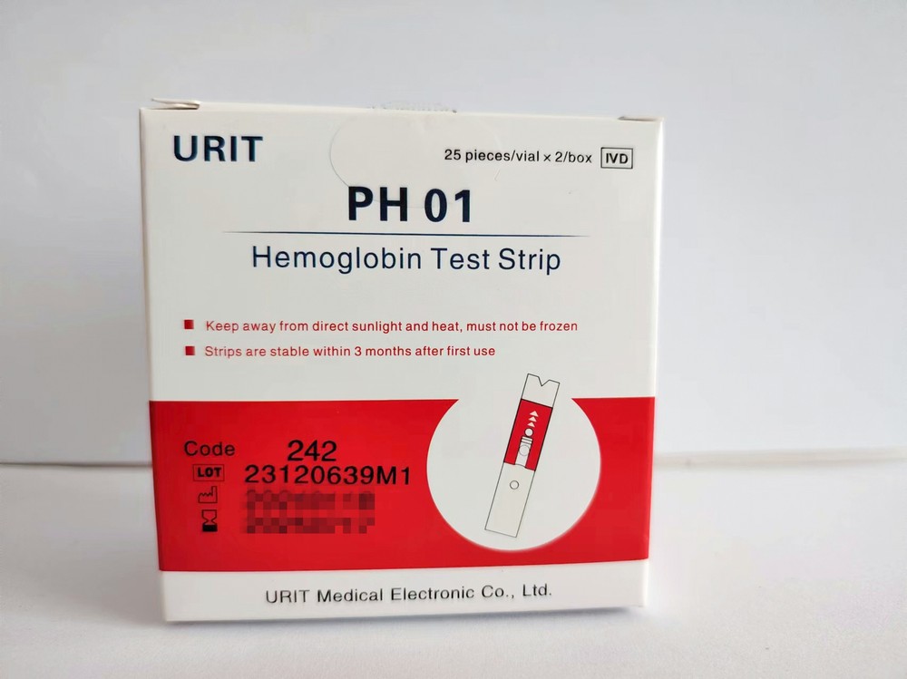 URIT Hemoglobin Test Kit - 50 Strips & Lancets for Home Testing