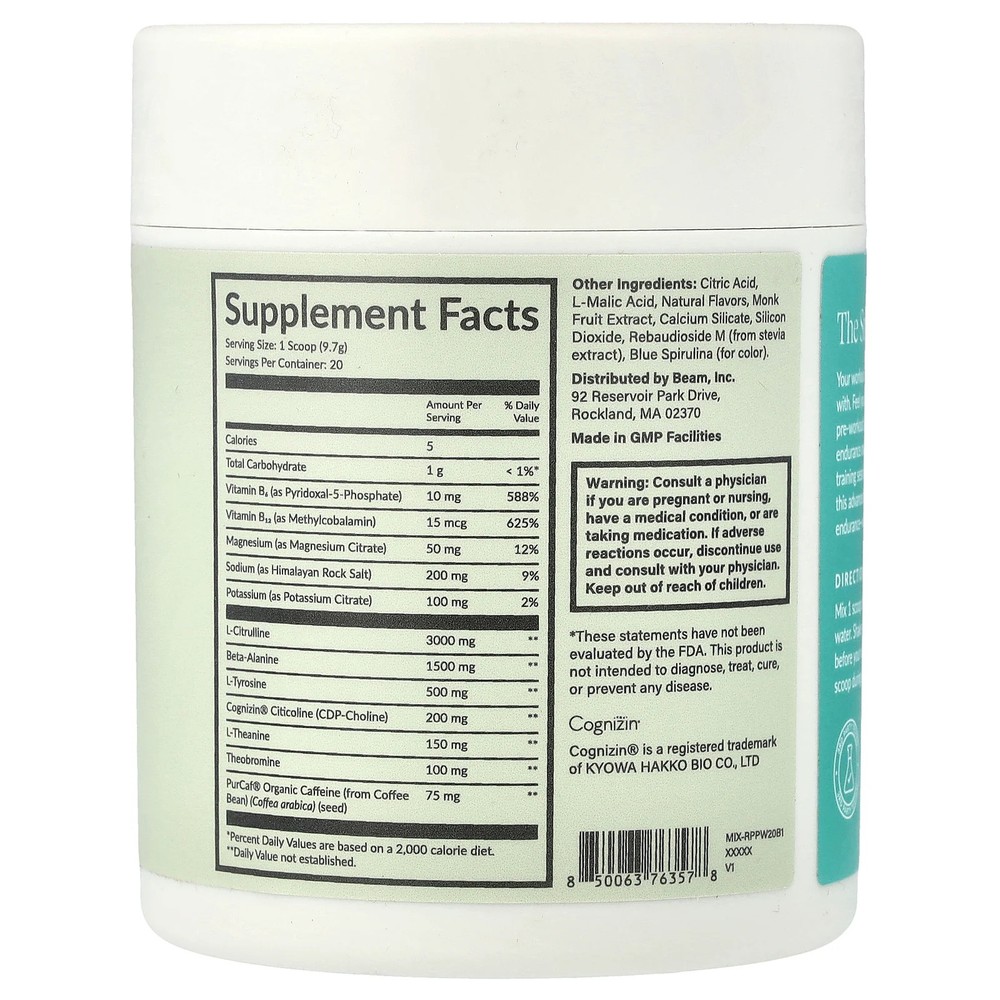 Pre-Workout, Blue Raspberry, 6.84 oz (194 g)