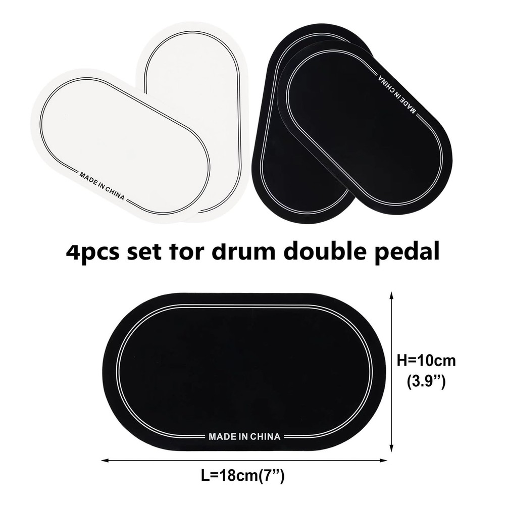 4Pcs Bass Drum Double Pedal Patch, Self-Adhesive Drumhead Protector Stickers ...